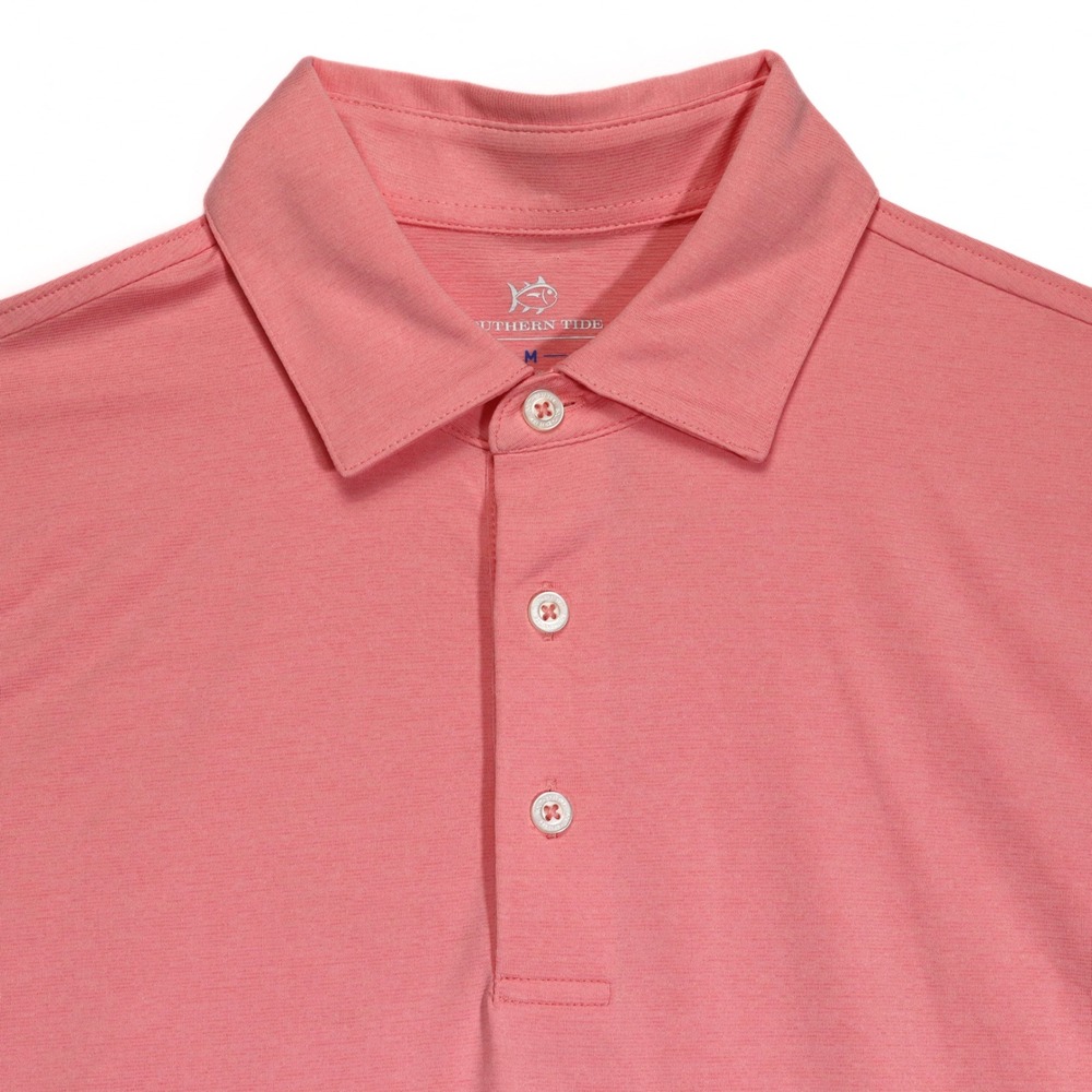Southern Tide Polo Shirt Mens M Pink brrr Performance Stretch Short Sleeve Golf⁠